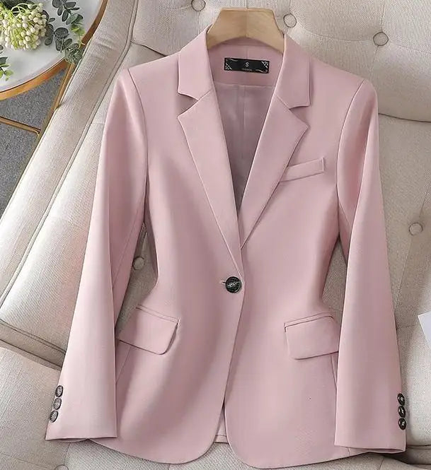 S-4XL Fashion One Button Long Sleeve Professional Small Suit Formal Women's Work Coat blazer