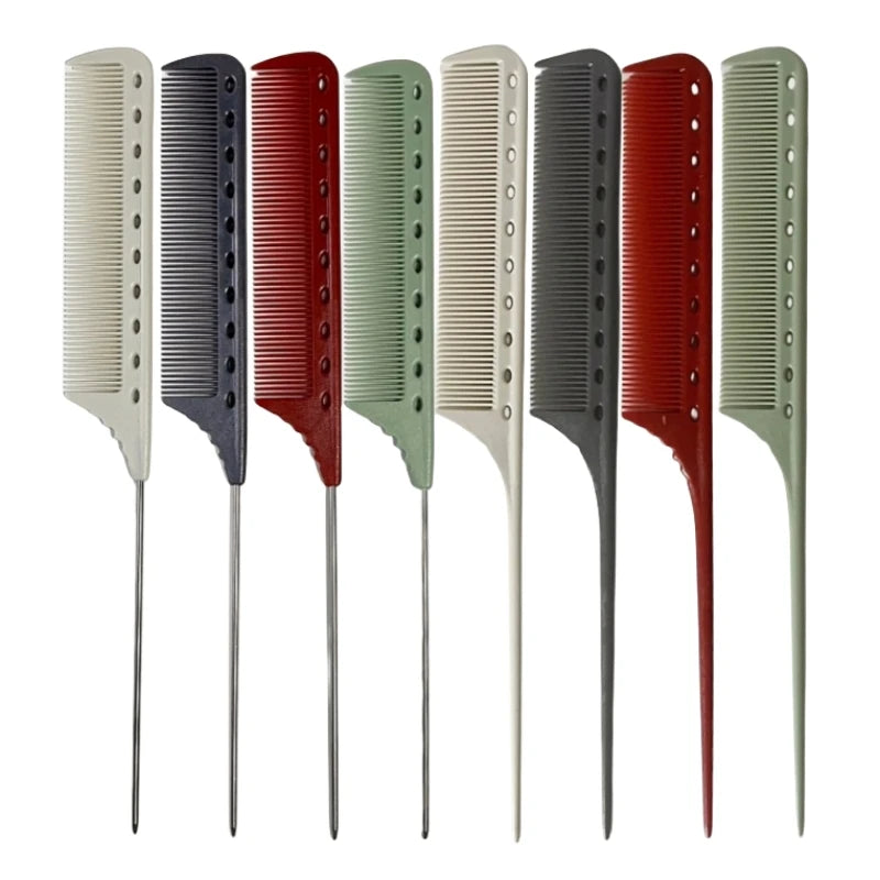 Hair Styling Tools Hairdresser Heat Resistant and Anti-Sstatic Parting Comb 1pc 101/102 Variety Metal Pin Rat Tail Cutting Comb MegaBDM