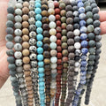 Good Quality Wholesale 4/6/8/10/12MM Round Smooth Matte Amazonite Gemstone Natural Stone Beads for Jewelry Making