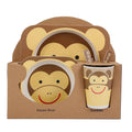 Cute Cartoon BPA Free Bamboo Fiber Melamine Children Kids Dinnerware Set Dinner Plate Tableware Set