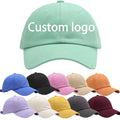 Custom Embroidery Logo Classic Solid Color Blank Plain 6 Panels Hats Cotton Curved Brim Sport Baseball Cap