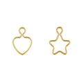 Vintage 14K Gold Filled Heart Charms for Bracelet Jewelry 10mm Star Charms