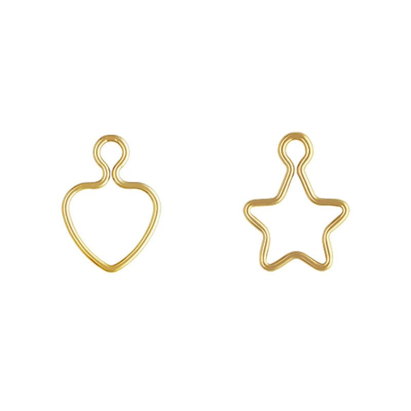 Vintage 14K Gold Filled Heart Charms for Bracelet Jewelry 10mm Star Charms