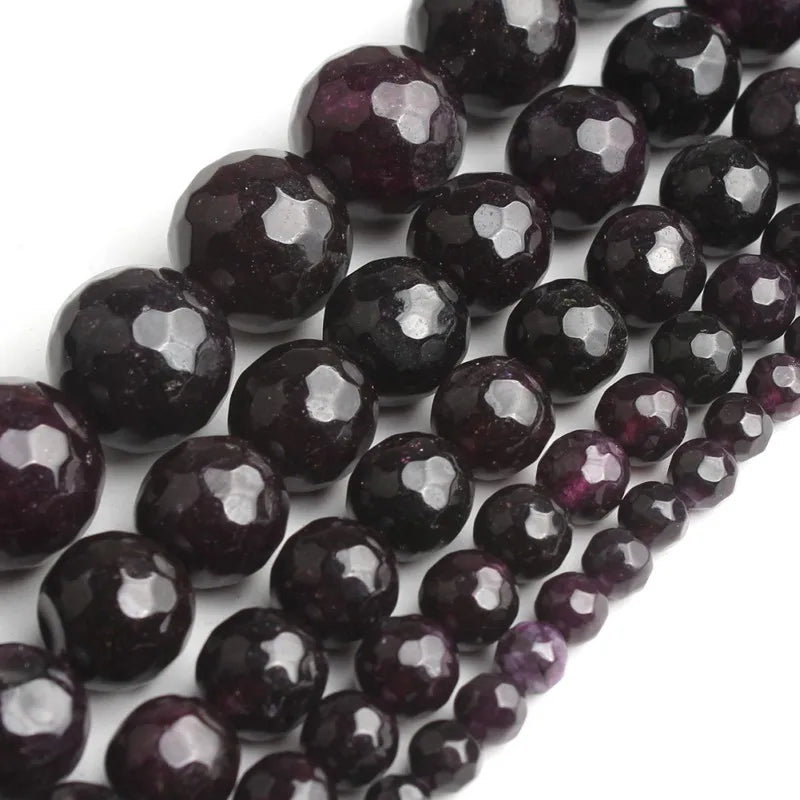 Wholesale Faceted Purple Amethysts Stone Beads 4/6/8/10/12MM Dyed Loose Beads for Jewelry Making & DIY Bracelets MegaBDM