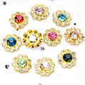 Colorful Flower Diamond Crystal Hand Sewing Gold Claw Rhinestone Button DIY Wedding Dress Shoes Jewelry Accessories Wholesale