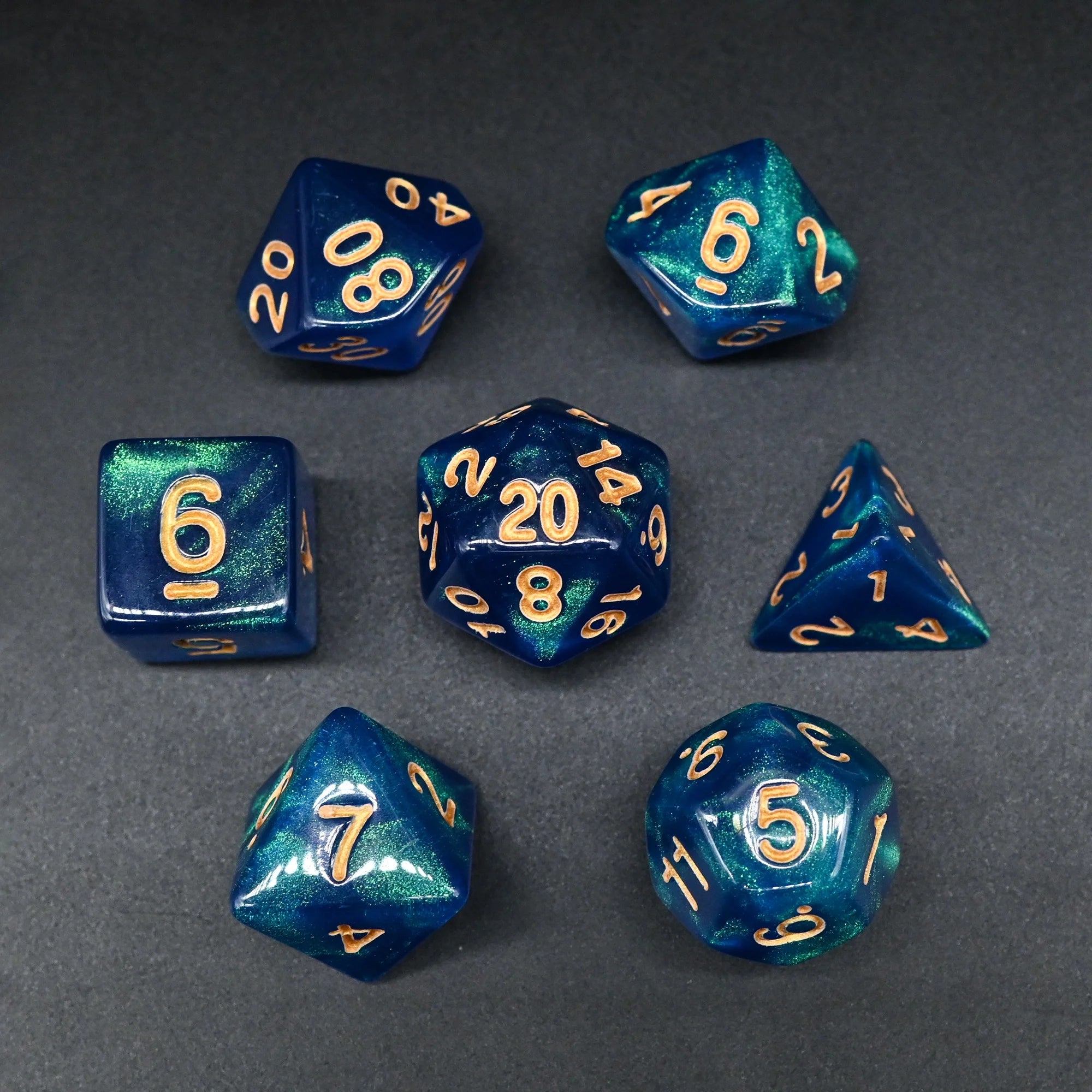 Top Fashion Milky Way Starry Skies 7 Die Galaxie Nebula Glitter Polyhedral Dice Set