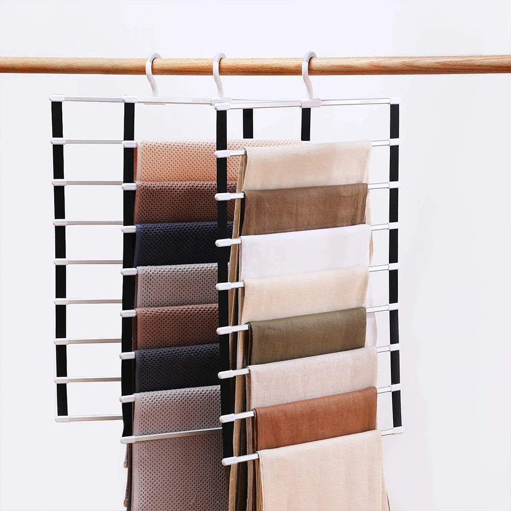 JOYBOS Hot Sale Aluminum Alloy Rod Durable Non-slip Multi-layer Pants Scarf Storage Rack for Wardrobe or Bathroom