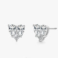 Ailmay 100% 925 Sterling Silver Luxury Elegant Love Heart Shape Stud Earrings for Women Cubic Zirconia Fashion Party Jewelry