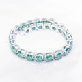 GRA Certified Moissanite Tennis Chain Pass Diamond Tester 925 Silver Men Jewelry 6.5mm Blue Green Moissanite Tennis Bracelet