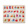 Toddler Montessori 3D Arabic Letter Wooden Puzzle Hand Grab Boards Jigsaw Game Children Early Learning Kids Educational Arab Toy