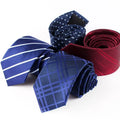 7CM Width Blue Style Silk Material Business Formal Wear Groom Wedding Hand-tied Tie