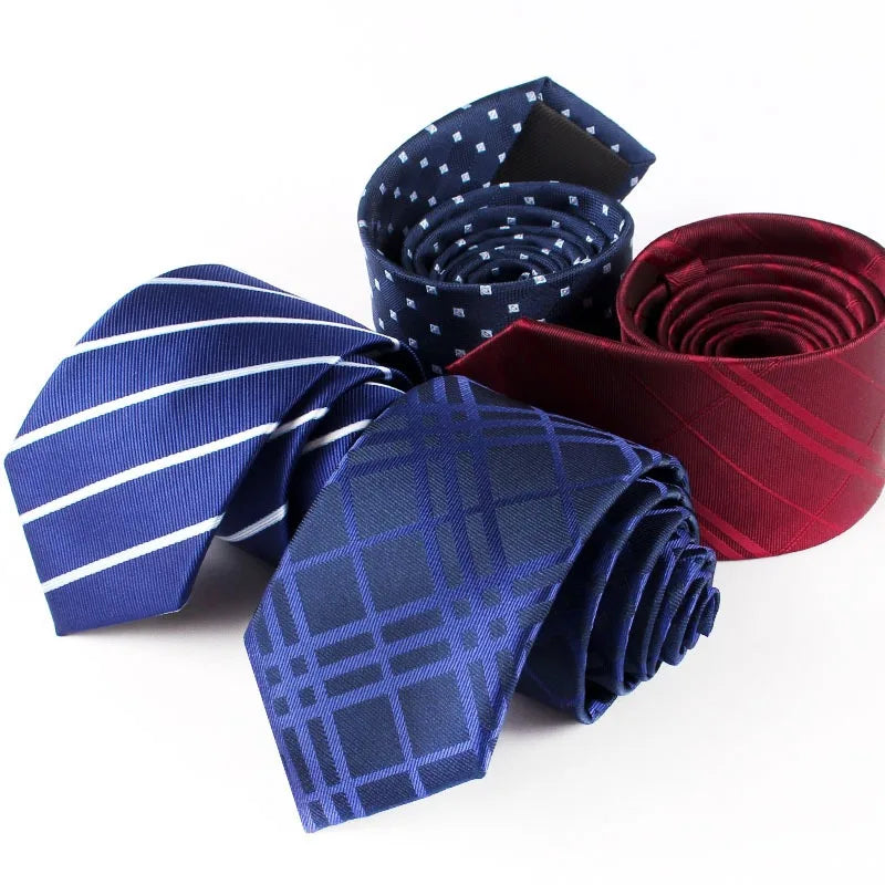 7CM Width Blue Style Silk Material Business Formal Wear Groom Wedding Hand-tied Tie