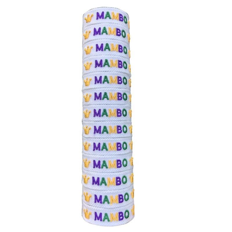 Mardi Gras Carnival Letter Crown Engraved Personalized Weave Embroidery Bracelet Party Women Men Gift