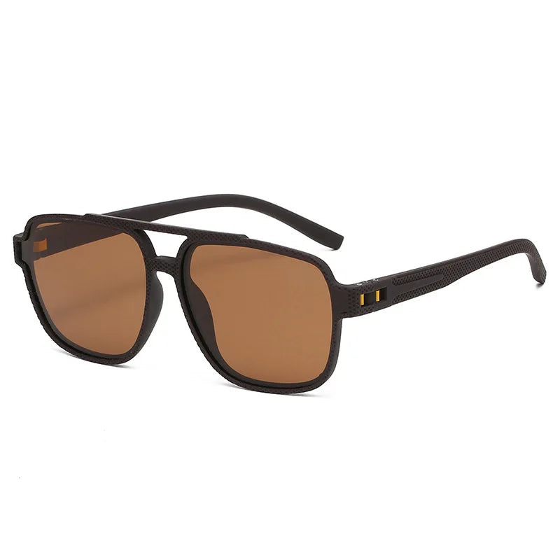 TAC1.1 Mens Driving Sun Glasses Female Brown Double Bridge Frames Cheap Polarized Sunglasses Sport Lentes De Sol Para Hombre