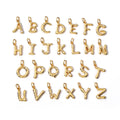 Women's Genuine 18K Plated 26 Capital Letter Pendant Stainless Steel Link Chain Clear Zircon Handwriting Font Initial Necklaces