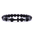 Customized Adjustable Matte Black Natural Volcanic Stone Zircon Children's Classic Beaded Bracelet Gift