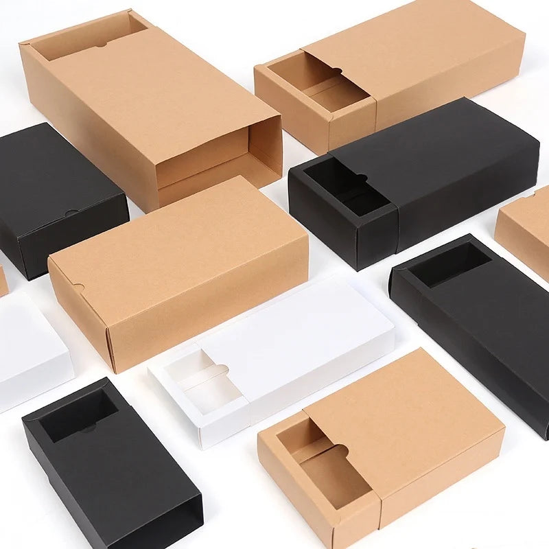 Customized Luxury Cardboard Rigid Rectangle Sliding Drawer Gift Packaging Paper Box Logo Printing Kraft Paper Drawer Boxes
