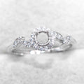 Sterling Silver 4*4mm Semi Mount Ring Empty Frame Blank Support Claw Setting S925 Base Holder Without Center Stone for DIY Inlay
