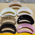 12CM French Style High-grade Acrylic Moon Shape Hollow Large Feminine Hair Claw Clips