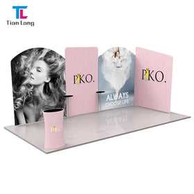 Custom Logo Aluminum Stretch Fabric Straight Printed Display Wall Double Side Tension Banner Trade Show Backdrop Stand