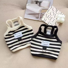 OEM Cute Cotton Cat Vest Polyester Pet Clothes for Dogs Striped T-Shirt Puppy Sweater Summer & Spring Dog Apparel