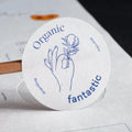 Minimalist White Eco Kraft Paper Stickers Self-Adhesive High-Definition 1-Color Print Embossed Raised Effect Garments