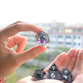 Unique Purple Planet D20 D6 Polyhedral d and d Resin Dice Set for DND RPG Games