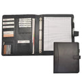 Modernqiu Customized Business PU Leather A4 File Folder Portfolio with 4 Rings Binder for Presentations and Gifts