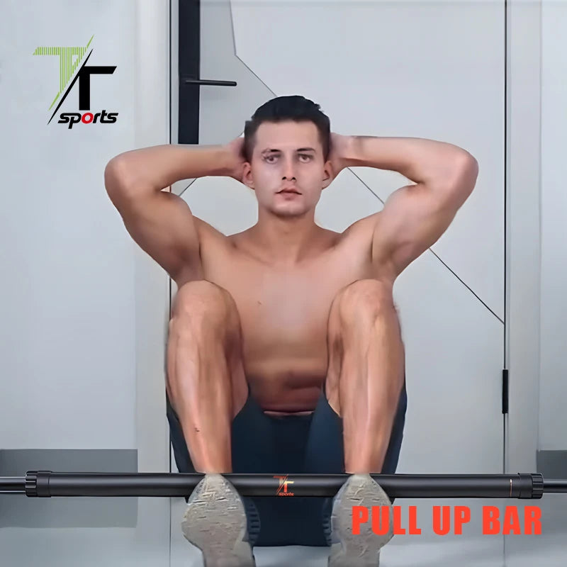TTSPORTS Auto Locking Horizontal Doorway Wall Mounted Pull up bar Non-perforated Horizontal bar