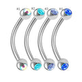 Gaby New Arrive Steel Color Ball End Curved Barbell Bridge ERL Tongue Ring Snake Eyes Piercing Jewelry