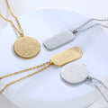 Olivia 18K Gold Plated Stainless Steel Muslim Allah Necklace Stamped Tags Jewelry Engraved Islam Arabic Necklace for Women Men