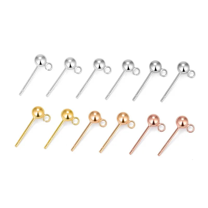 Premium Jewelry 925 Sterling Silver Stud Pins Wholesale for DIY Making Earring Accessories