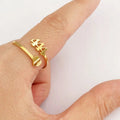 SC Dainty Numerology Heart Rings Jewelry Women Lucky 111 333 444 999 Gold Plated Stainless Steel Adjustable Angel Number Ring