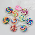 Charms 28mm Candy Stripe Swirl Lollipop Polymer Clay Miniature Food Earrings Accessories DIY Hair Bow Centers