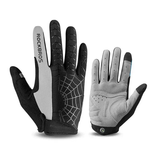 For ROCKBROS Full-Finger Bicycle Cycling Gloves with Gel Pad & Breathable Mesh Touchscreen Sport Motorcycle Riding Gloves for