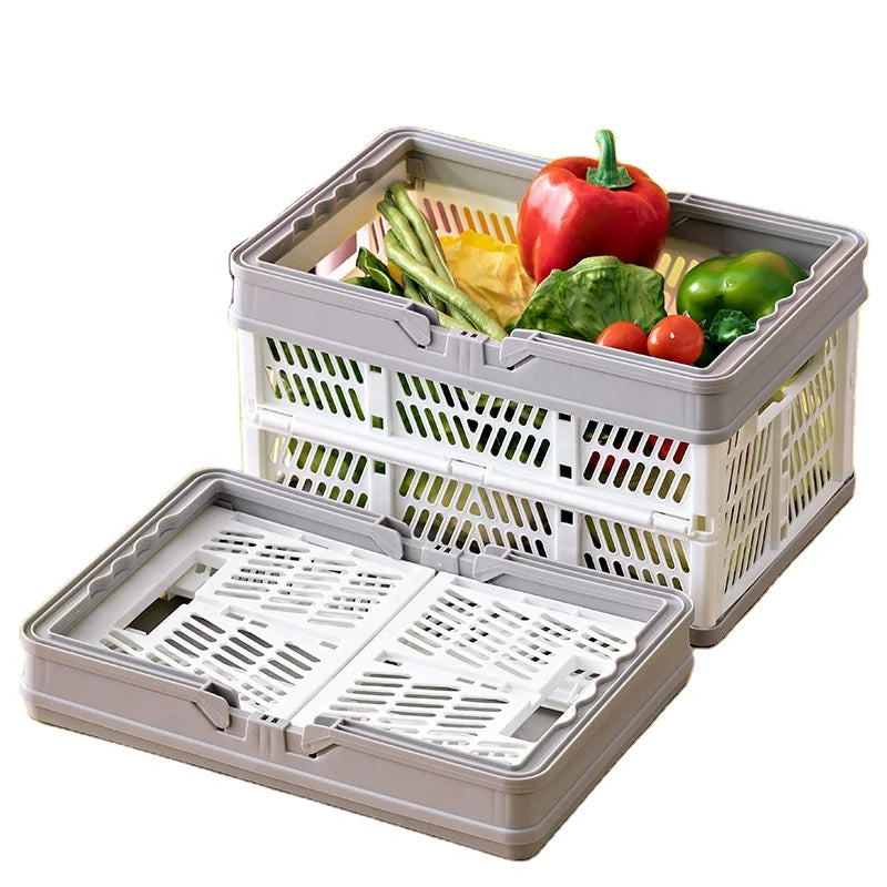 Hot Selling Shopping Snacks Food Home Large Stackable Toy Car by Folding Pp Plastic Basket Organizer for Kitchen Storage
