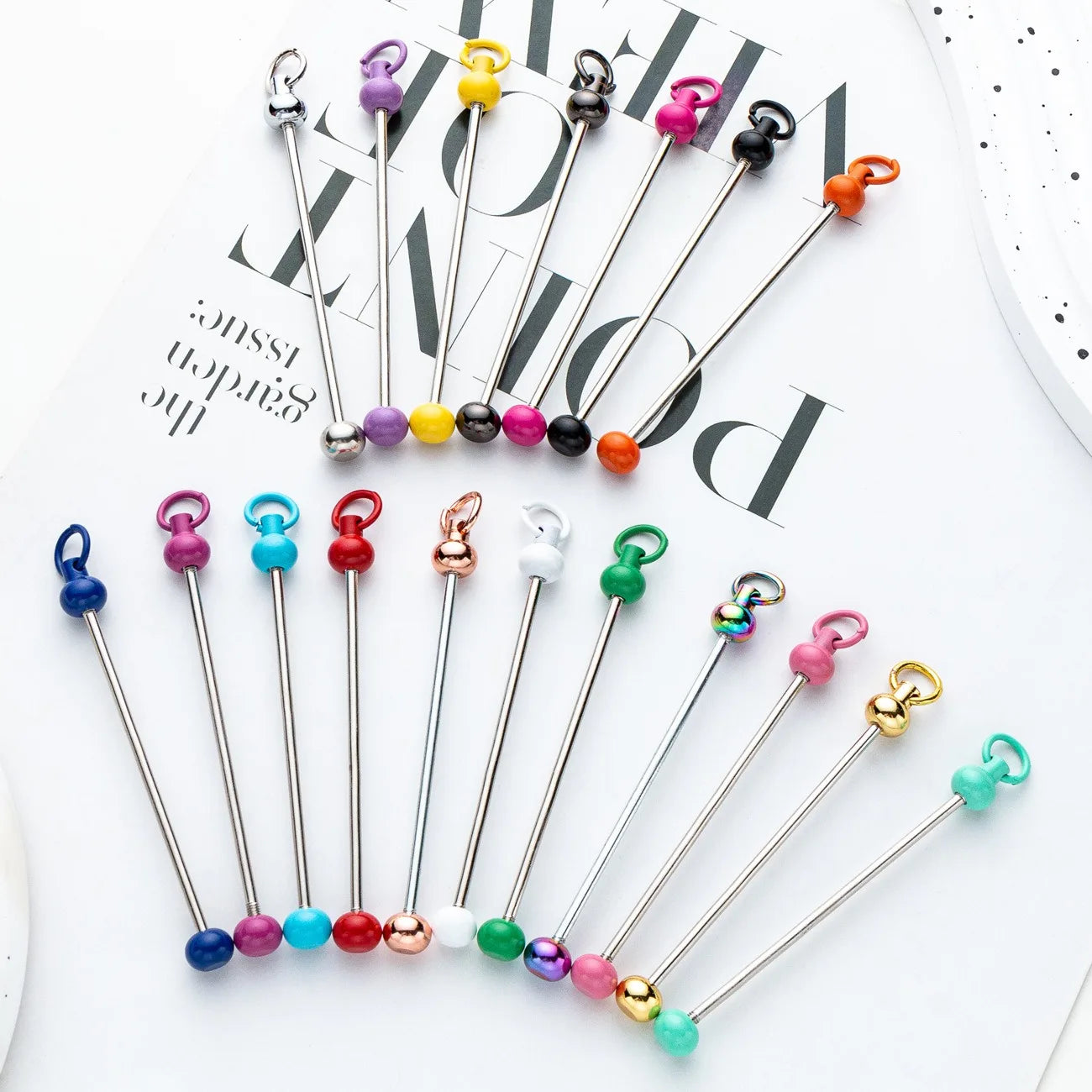 Bulk DIY Metal Keychain Sleutelhanger Bar Jewelry Crafts Add Bead Hook Keychain for Fashion Making Rechargeable Alloy Material