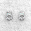 Sterling Silver 4*4mm Semi Mount Stud Earrings Empty Support Blank Claws Setting S925 Base Without Center Stone for DIY Inlay