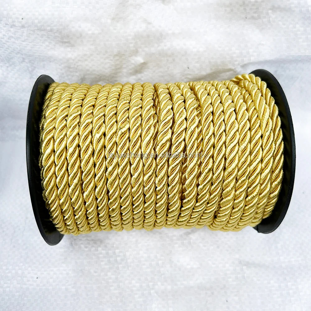 Hot Selling Metallic Lurex Twisted Cord Diy Decoration Cord 4-5mm Cotton Macrame Rope Popular