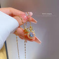 Fashion Deer Zircon Pendant Necklace Exquisite Party Necklace Chains Necklaces Titanium Steel Clavicle Chain for Women Ladies