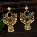 Vintage Sector Jhumka Jhumki Earrings Gold Silver Half Fan Indian Jewelry Women Retro Statement Tassel Earrings