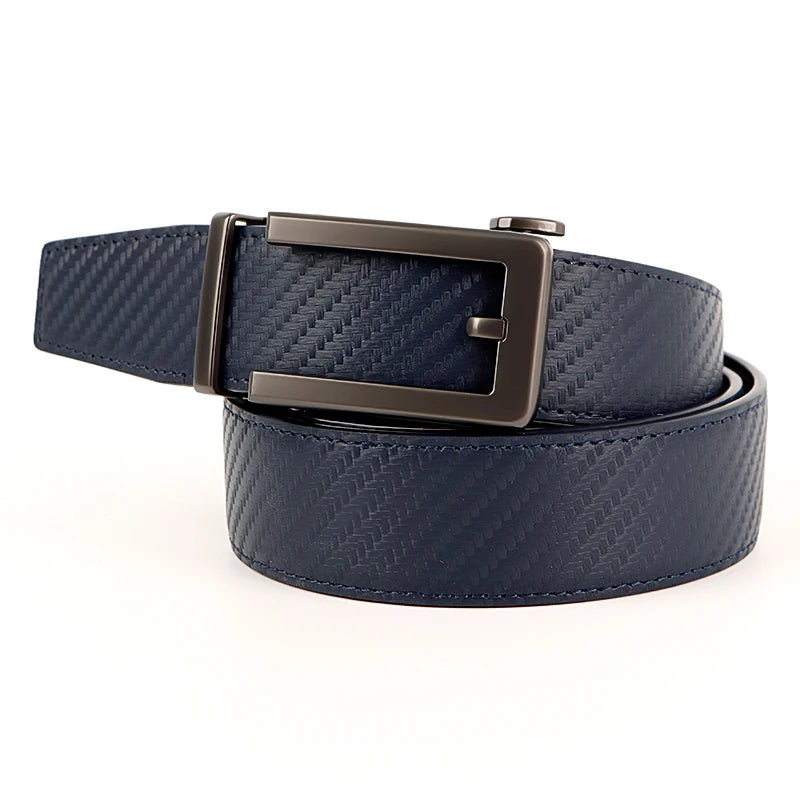 Men's Jeans Belt Split Type Automatic Buckle Leather Belt Minimalist Style Men's Belt