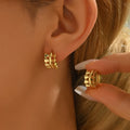 Wholesale Luxury Trendy Simple Pattern Copper Stud Earrings Perfect Anniversary Gift for Women Zircon Fashion Jewelry