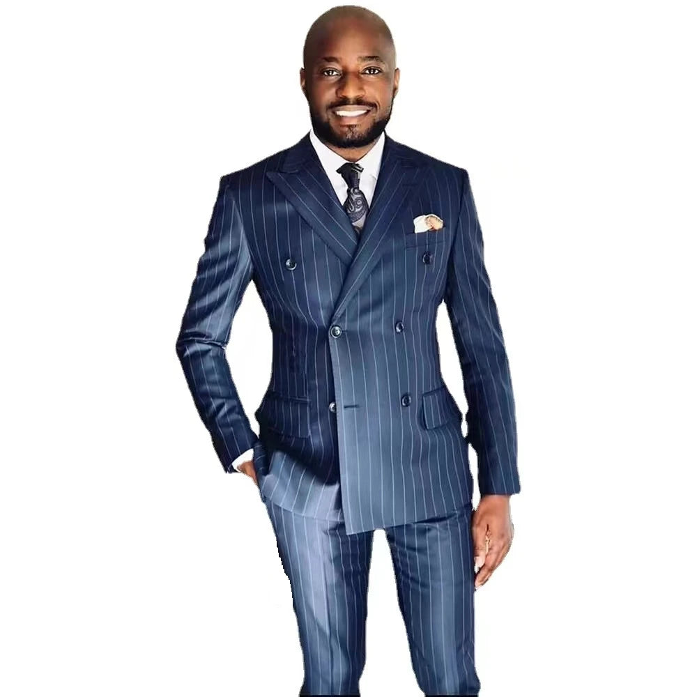 New Hot-Selling Two-Piece Set Cotton Business Suits for Men Best Man Wedding Banquet Bridegroom Suit for Men