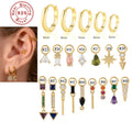 Getta Zirconia Silver Sterling 925 DIY Hoop Earring Piercing Trendy Gold Plated Dangle Earrings for Women Bulk Jewelry for Gifts
