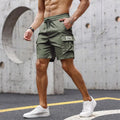 Mens Premium Twill Cargo Shorts Casual Expandable Waist Elastic Drawstring Outdoor Golf Shorts Quick Dry Fishing Hiking Shorts