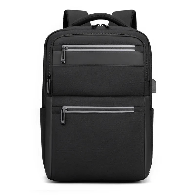 Large Capacity USB Interface Male Computer Backpack for Men Leisure & Business Use Softback Zipper Closure for Travel Laptops