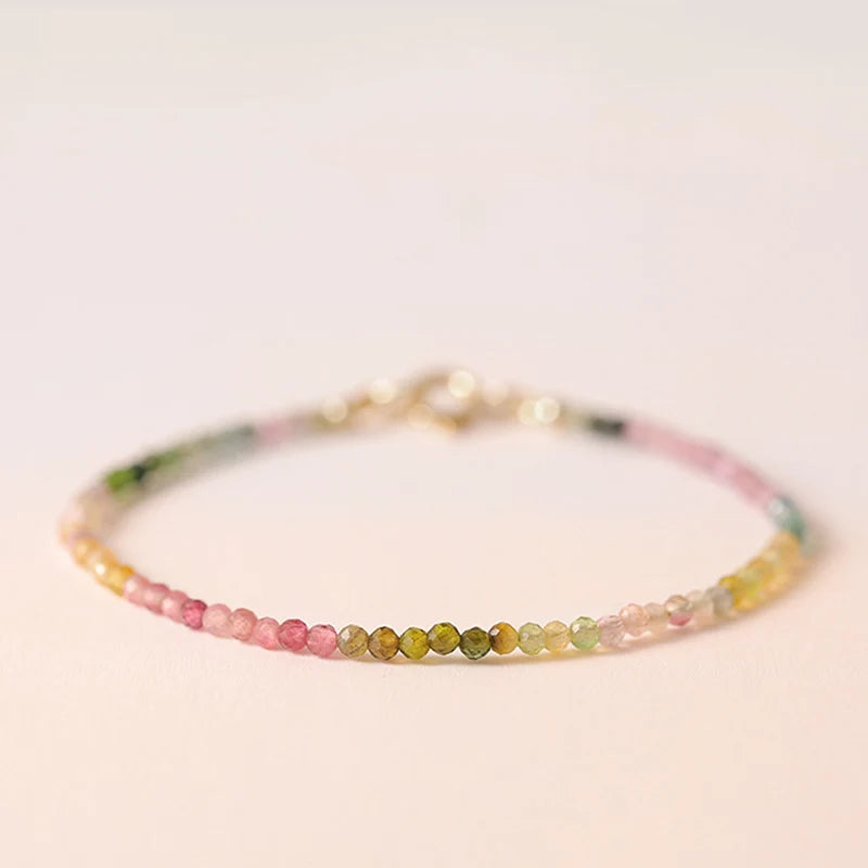 New Arrival Natural 2mm Jasper Stone Beaded Bracelet for Women Fashion Stainless Steel Adjustable Tiger Eye Bracelet Gift