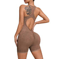 Women's Comfortable Ribbed Seamless Scrunch Back Romper Soft Lightweight Stretchy Breathable High Waist Yoga for Small XL Adults