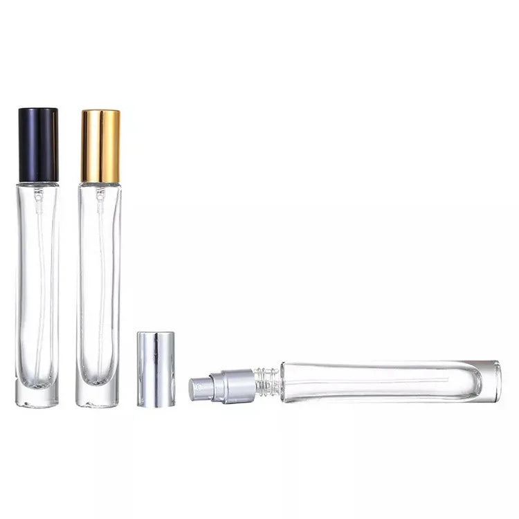 10 ml Luxury clear Round Thick Bottom Glass Empty Perfume Bottle with Crimp Top Fine Mist Sprayer for Perfume Oil Packaging